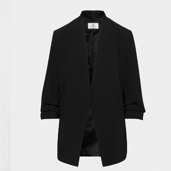 Aritzia Babaton Power Blazer - Mirror Crepe Black - Picture 4 of 6